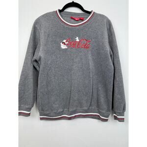 Vintage Coca-Cola Sweatshirt Gray Polar Bear Logo Crewneck L/XL 90s Style